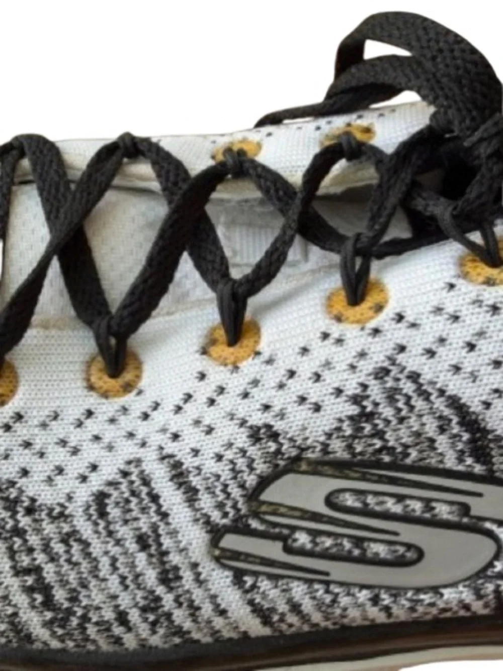 SKECHERS Knit Athletic Sneakers Memory Foam Walking Shoes 11877W Black White 10 - Picture 8 of 16